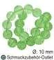 Preview: Glasschliffperlen, grün, rund, Ø: 10 mm, 1 Strang