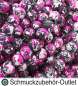 Preview: Glasperlen, Farbe: rosa, silber, anthrazit, Ø: ~ 6 mm, 1 Strang