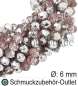 Preview: Glasschliffperlen, metallisch, rosa-silber, Ø: 4x6mm, 1 Strang