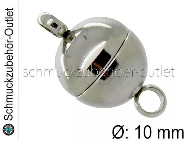 Edelstahl Magnetverschlüsse, rund, Ø: 10 mm, 1 Stück