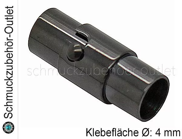 Edelstahl Magnetverschluss schwarz (Klebefläche Ø: 4 mm), 1 Stück