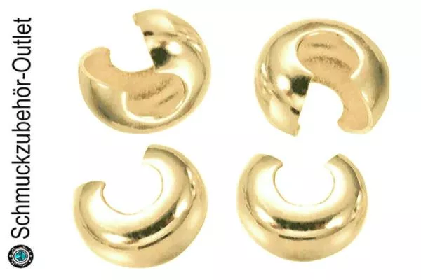 Kaschierperlen nickelfrei goldfarben (Ø: 3 mm), 30 Stück