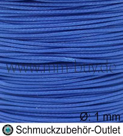 Knüpfgarn, Polyester-gewachst, royalblau, Ø: 1 mm, Meterware