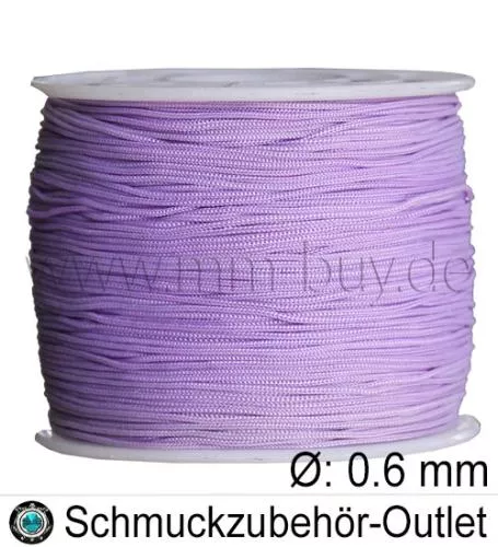 Nylonband, lila, Ø: ca. 0.6 mm, Meterware