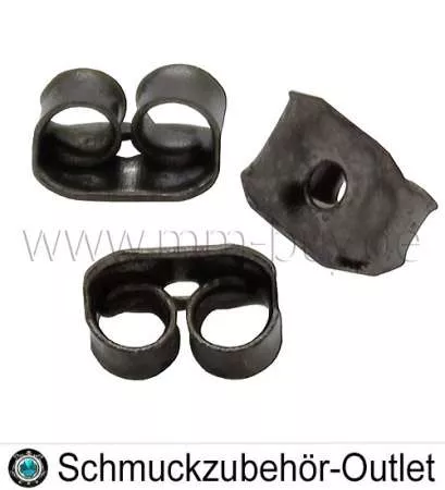 Ohrring Stopper schwarz oxidiert (5x3.5 mm, Loch: 0.7 mm), 20 Stück