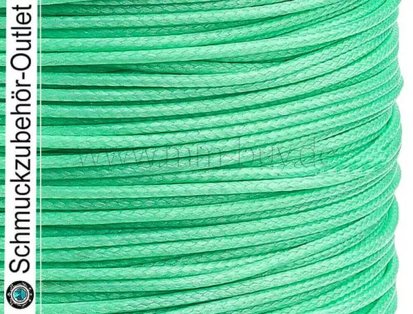Schmuckband, gewachst, hellgrün, 1 mm, Länge: zum Auswählen