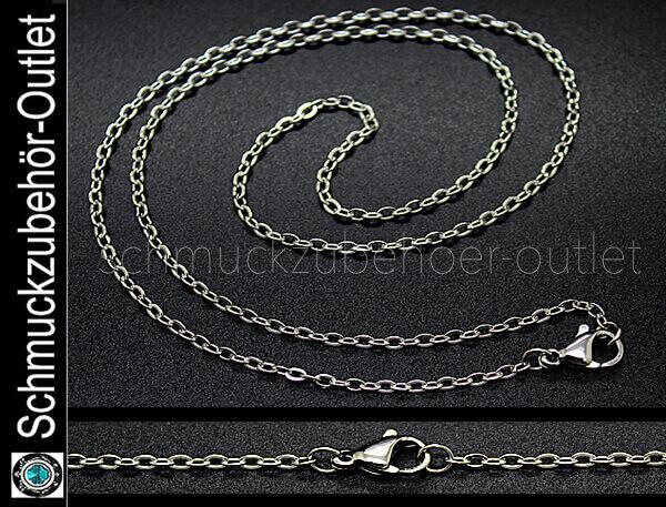 Edelstahl Halskette mit Karabinerverschluss (45 cm), 1 Stück