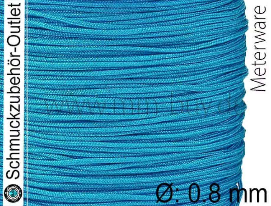 Schmuckband, Ø: 0.8 mm, pfauenblau, Meterware