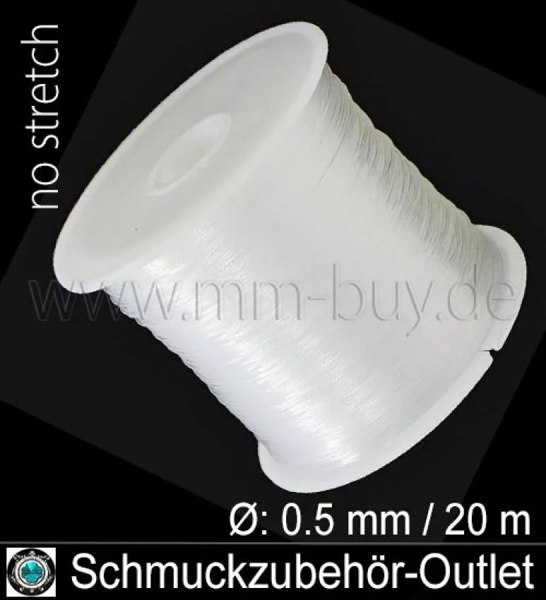 Nylonfaden, nicht elastisch, milchweiß-transparent, Ø: 0.5 mm, 1 Spule