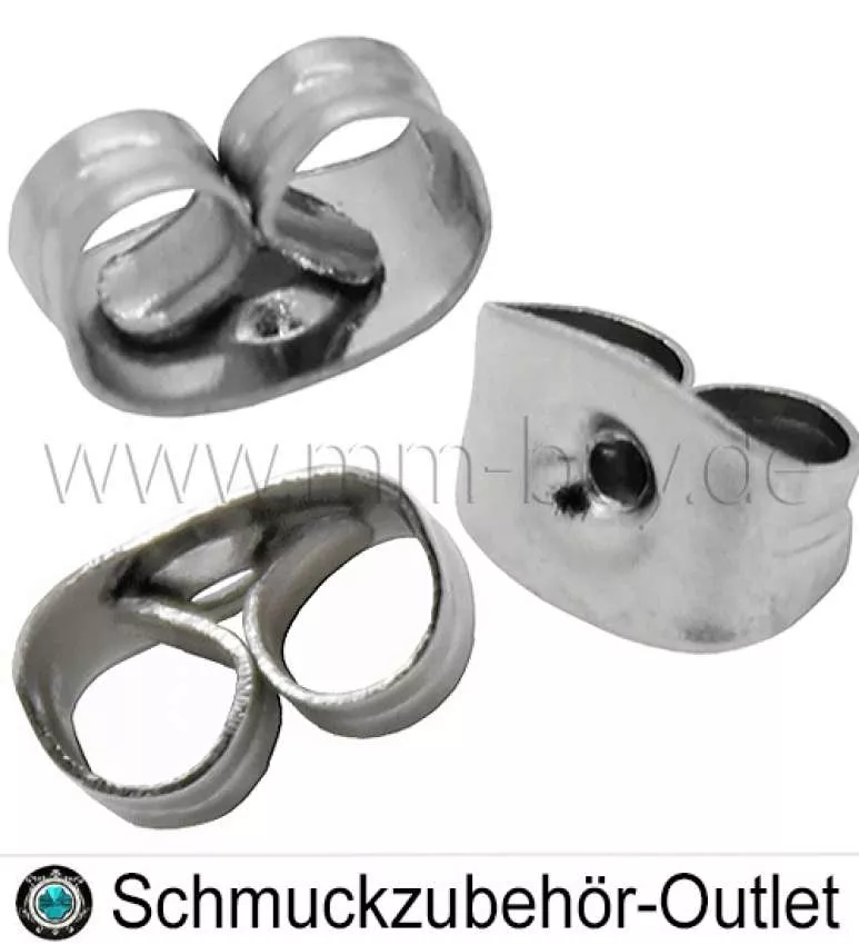 Edelstahl Ohrring Stopper (6x4.5 mm, Loch: 0.9 mm), 10 Stück