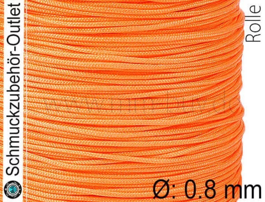 Schmuckband, Ø: 0.8 mm, hellorange, 1 Rolle (100 Meter)
