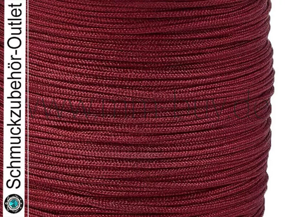 Textilband, Ø: 0.8 mm, dunkelrot, 1 Rolle (45 Meter)