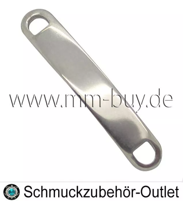 Edelstahl Schmuckverbinder, rechteckig, 35 x 6 mm, 1 Stück